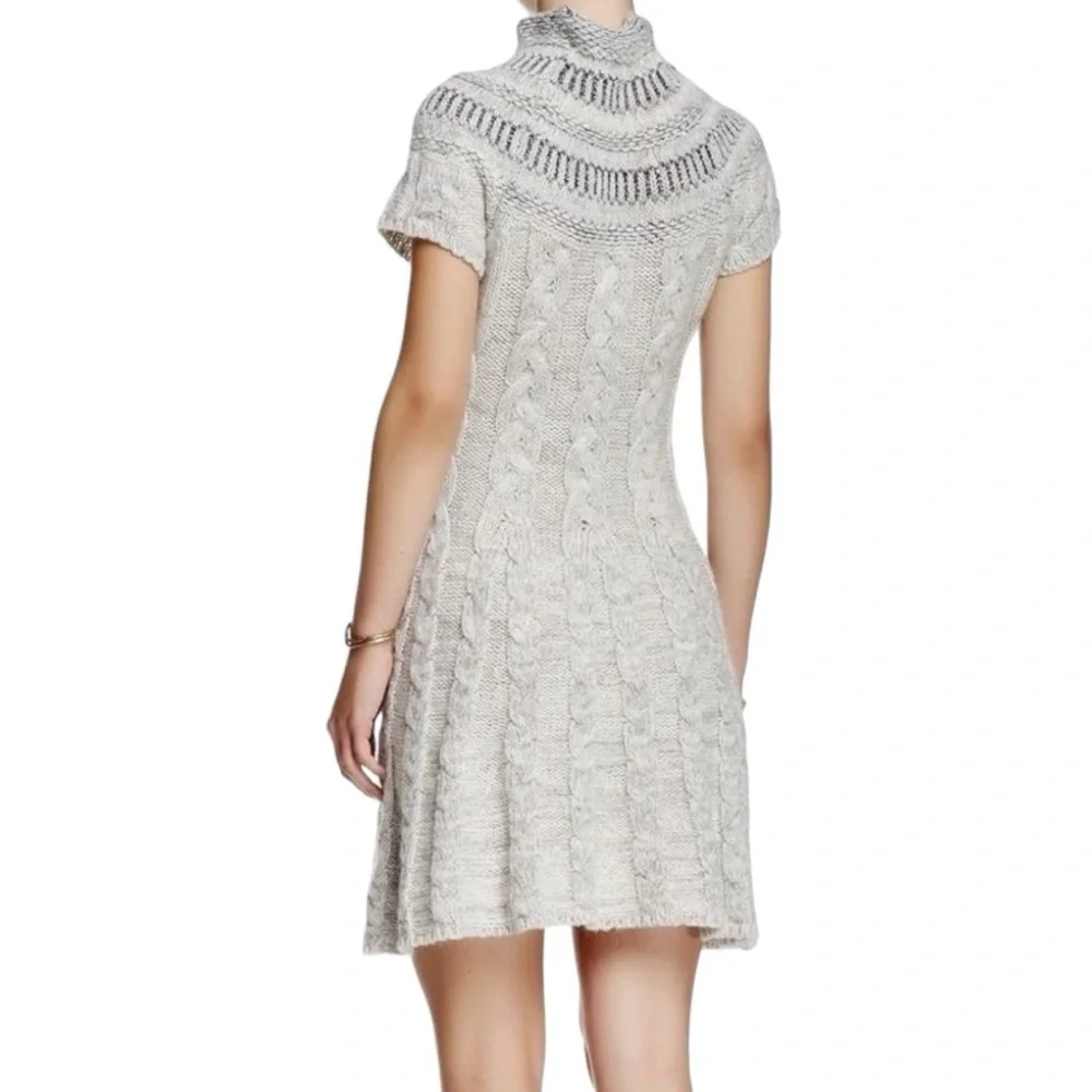 Free People Nordic Sweater Dress Mini Gray Sparkle Short Sleeve Y2K Size‎ M
